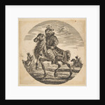 Hungarian horseman riding towards the left, other horsemen in the background, a circular c… by Johanna Christina Küsel