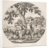 Satyr family walking towards the left with two goats and a basket of grapes, ca. 1657 by Stefano della Bella