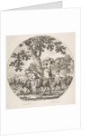 Satyr family walking towards the left with two goats and a basket of grapes, ca. 1657 by Stefano della Bella