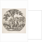 Satyr family walking towards the left with two goats and a basket of grapes, ca. 1657 by Stefano della Bella