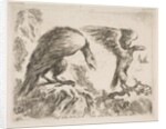 Plate 2: eagle and eaglet, from 'Various animals', ca. 1641 by Stefano della Bella