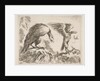 Plate 2: eagle and eaglet, from 'Various animals', ca. 1641 by Stefano della Bella