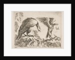 Plate 2: eagle and eaglet, from 'Various animals', ca. 1641 by Stefano della Bella