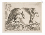 Plate 2: eagle and eaglet, from 'Various animals', ca. 1641 by Stefano della Bella