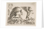 Plate 2: eagle and eaglet, from 'Various animals', ca. 1641 by Stefano della Bella