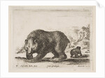 Plate 4: bear, from 'Various animals', 1641 by Stefano della Bella