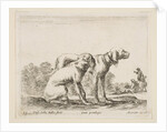 Plate 23: two hounds, from 'Various animals', ca. 1641 by Stefano della Bella