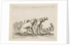 Plate 23: two hounds, from 'Various animals', ca. 1641 by Stefano della Bella