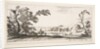 Plate 3: two horsemen crossing a river to right, a woman with two baskets atop a donke…, ca. 1641 by Stefano della Bella