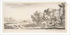 Plate 4: two pilgrims observing ruins to right, one pointing towards the right, a shep…, ca. 1641 by Stefano della Bella