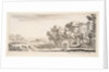 Plate 4: two pilgrims observing ruins to right, one pointing towards the right, a shep…, ca. 1641 by Stefano della Bella