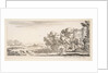 Plate 4: two pilgrims observing ruins to right, one pointing towards the right, a shep…, ca. 1641 by Stefano della Bella