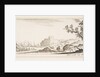 Plate 7: various boats on shore to left, a man carrying a bag, seen from behind and wa…, ca. 1641 by Stefano della Bella