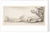 Plate 7: various boats on shore to left, a man carrying a bag, seen from behind and wa…, ca. 1641 by Stefano della Bella