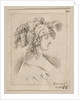 Plate 15: mid-bust of a young woman in profile wearing a hat topped with feathers, fro…, ca. 1649 by Stefano della Bella