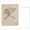 Plate 15: mid-bust of a young woman in profile wearing a hat topped with feathers, fro…, ca. 1649 by Stefano della Bella