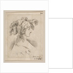 Plate 15: mid-bust of a young woman in profile wearing a hat topped with feathers, fro…, ca. 1649 by Stefano della Bella