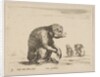 Plate 3: seated monkey, from 'Various animals', ca. 1641 by Stefano della Bella