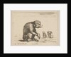 Plate 3: seated monkey, from 'Various animals', ca. 1641 by Stefano della Bella
