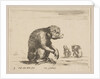 Plate 3: seated monkey, from 'Various animals', ca. 1641 by Stefano della Bella