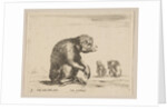 Plate 3: seated monkey, from 'Various animals', ca. 1641 by Stefano della Bella