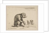 Plate 3: seated monkey, from 'Various animals', ca. 1641 by Stefano della Bella