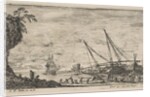 Plate 1: seaport with ships, from 'Seascapes', ca. 1644 by Stefano della Bella