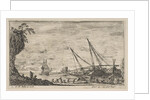 Plate 1: seaport with ships, from 'Seascapes', ca. 1644 by Stefano della Bella