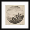 Herdsman on horseback drives animals, from 'Six animal subjects', ca. 1646 by Stefano della Bella