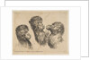 Three Camel Heads, ca. 1641 by Stefano della Bella