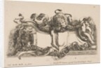 Cartouche Containing an Empty Shield Surmounted by a Lion and Framed by a Lion and a Child, 1646 by Stefano della Bella