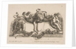 Cartouche Containing an Empty Shield Surmounted by a Lion and Framed by a Lion and a Child, 1646 by Stefano della Bella