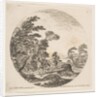 Plate 3: a gale in the forest, two horsemen wrapped in their cloaks, with the wind blo…, ca. 1646 by Stefano della Bella