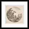 Plate 3: a gale in the forest, two horsemen wrapped in their cloaks, with the wind blo…, ca. 1646 by Stefano della Bella