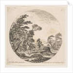 Plate 3: a gale in the forest, two horsemen wrapped in their cloaks, with the wind blo…, ca. 1646 by Stefano della Bella