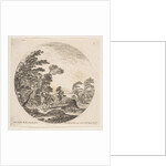 Plate 3: a gale in the forest, two horsemen wrapped in their cloaks, with the wind blo…, ca. 1646 by Stefano della Bella