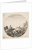 Plate 5: a woman carrying a child on a horse at left, a camel following her, a herd of…, ca. 1646 by Stefano della Bella