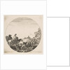 Plate 5: a woman carrying a child on a horse at left, a camel following her, a herd of…, ca. 1646 by Stefano della Bella