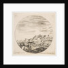 Plate 12: a shepherd sleeping on the ground at right, three horses at left, other hors…, ca. 1646 by Stefano della Bella