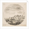 Plate 12: a shepherd sleeping on the ground at right, three horses at left, other hors…, ca. 1646 by Stefano della Bella