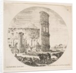 Plate 8: the Colosseum, two herds being directed towards the amphitheater in the foreg…, ca. 1646 by Stefano della Bella