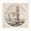 Plate 8: the Colosseum, two herds being directed towards the amphitheater in the foreg…, ca. 1646 by Stefano della Bella