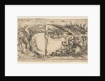 Two Different Halves of Cartouches Each Showing an Eagle Fighting a Serpent, 1646 by Stefano della Bella