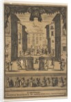 Frontispiece for the comedy 'The Buffoons', a set on stage resembling a p…, ca. 1639 by Stefano della Bella
