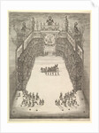 Theater at Modena, seen from above and filled with spectators, with a triumphal car at cen…, 1652 by Stefano della Bella