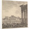 The columns of the Temple of Antoninus to right, a part of the Campo Vaccino in center and…, 1656 by Stefano della Bella