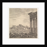 The columns of the Temple of Antoninus to right, a part of the Campo Vaccino in center and…, 1656 by Stefano della Bella