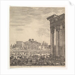 The columns of the Temple of Antoninus to right, a part of the Campo Vaccino in center and…, 1656 by Stefano della Bella