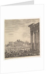 The columns of the Temple of Antoninus to right, a part of the Campo Vaccino in center and…, 1656 by Stefano della Bella
