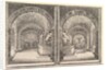 Two views of a grotto, both views with a fountain with a seated statue, seen from the …, ca. 1653 by Stefano della Bella